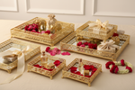 Gold Cutwork Square Trays for Wedding Hampers and Engagement Return Gifts