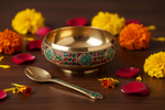 Brass Dessert Bowl with Stone Work & Spoon Return Gifts at TheReturnGifts.com: Royal Serveware for Sweet Memories