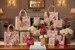 Pink, Red and Cream Floral Jute Bags: Colour‑Themed Return Gifts for Ladies Kitty Parties