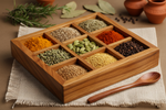 Wooden Spicebox 9 Compartments & Spoon Return Gifts at TheReturnGifts.com: Warm, Natural and Perfect for Everyday Cooking