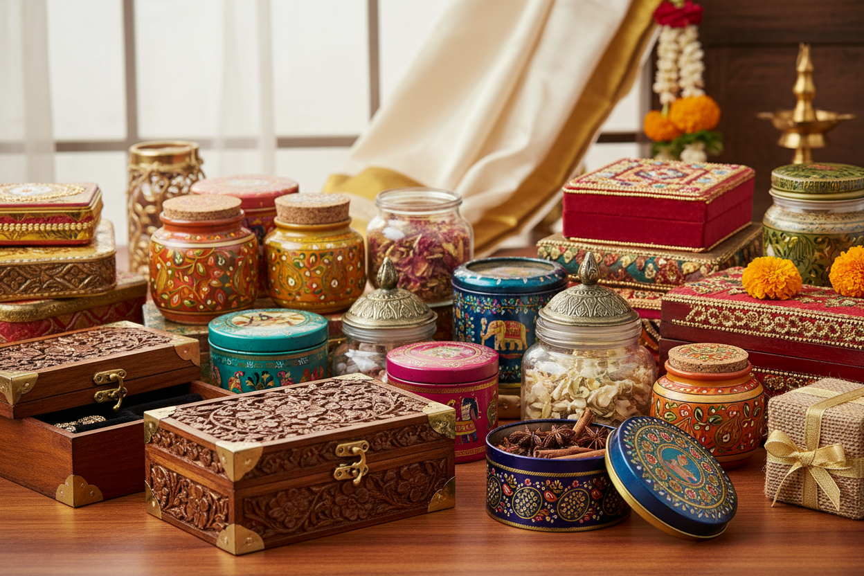 Decorative Boxes & Jars as Return Gifts Guests Can Reuse at Home