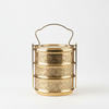 Brass 3‑Tier Tiffin Carrier Return Gifts at TheReturnGifts.com: Royal Lunch Box with Daily Use and Display Value