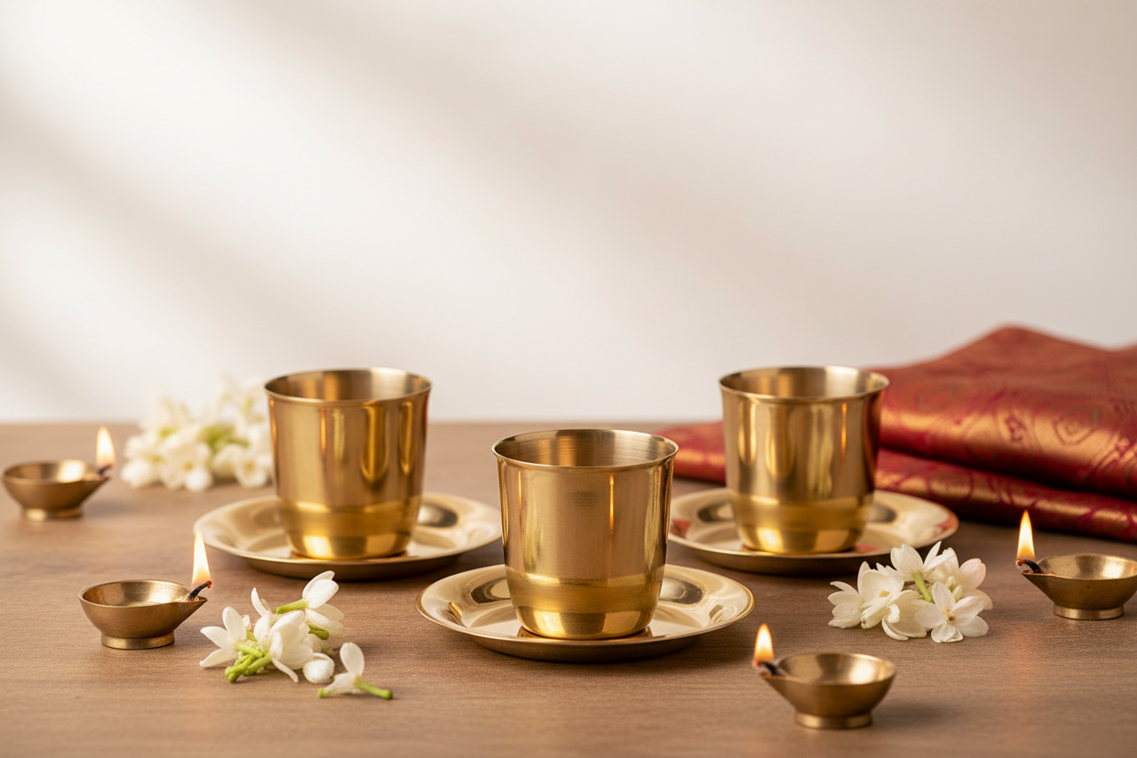 Brass Dabara Set Return Gifts at TheReturnGifts.com: Classic South Indian Elegance for Every Home