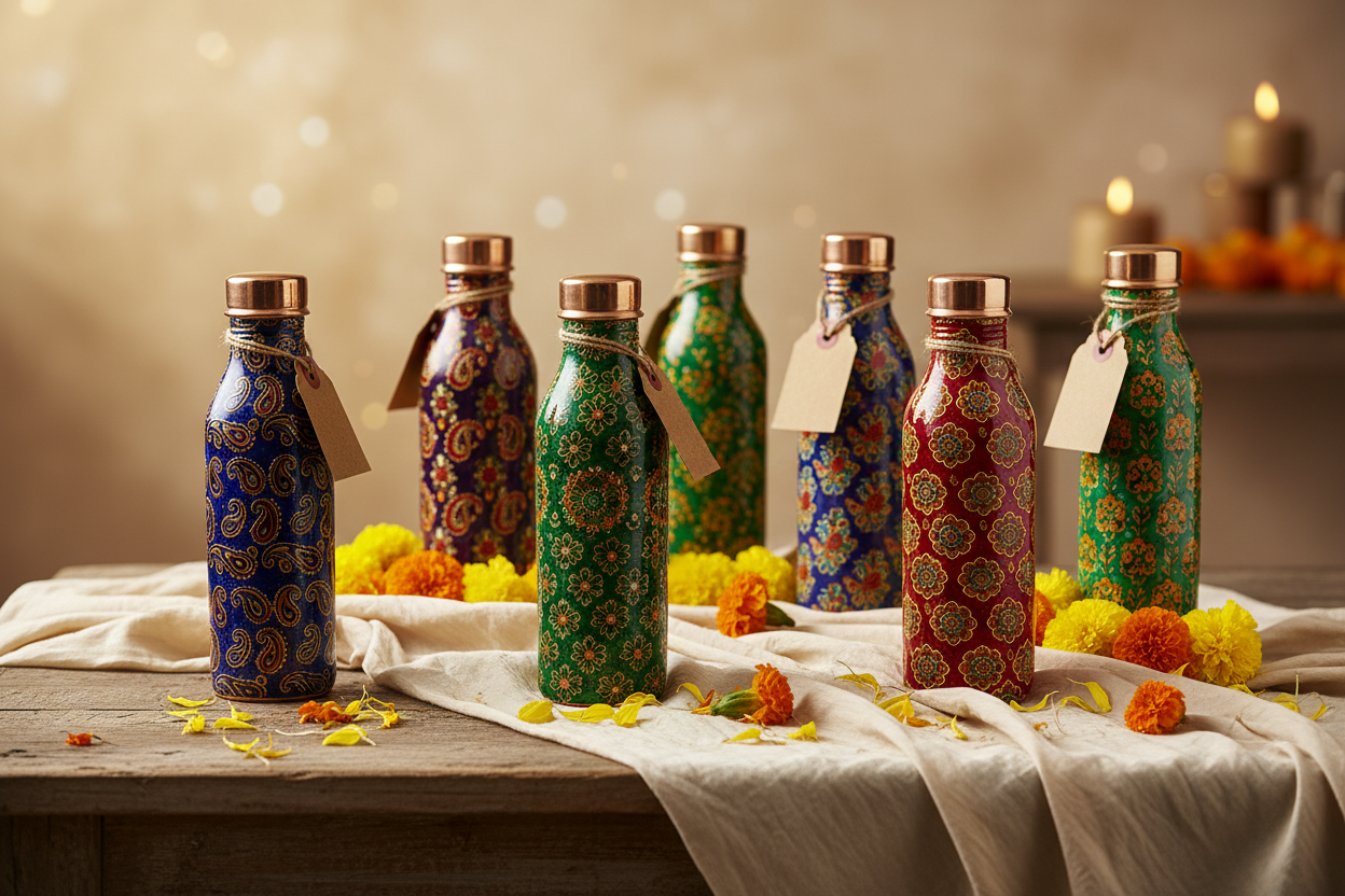 Printed Copper Bottle Return Gifts at TheReturnGifts.com: Tradition, Wellness and Style in One Bottle
