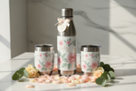 Floral Stainless Steel Bottle with 2 Tumblers Set Return Gifts at TheReturnGifts.com: Pretty, Practical and Perfect for Gifting