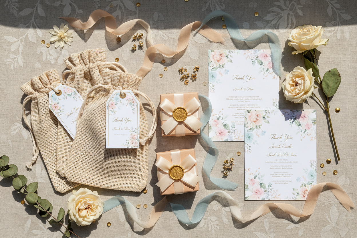 Matching Your Return Gifts To Your Invitation Design And Decor Theme