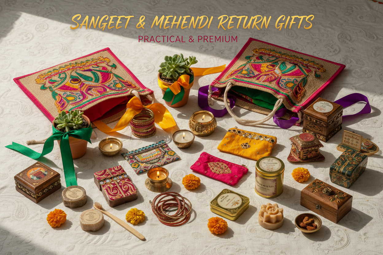Sangeet & Mehendi Return Gifts Collection: Colorful, Fun Favors Your Guests Will Actually Use