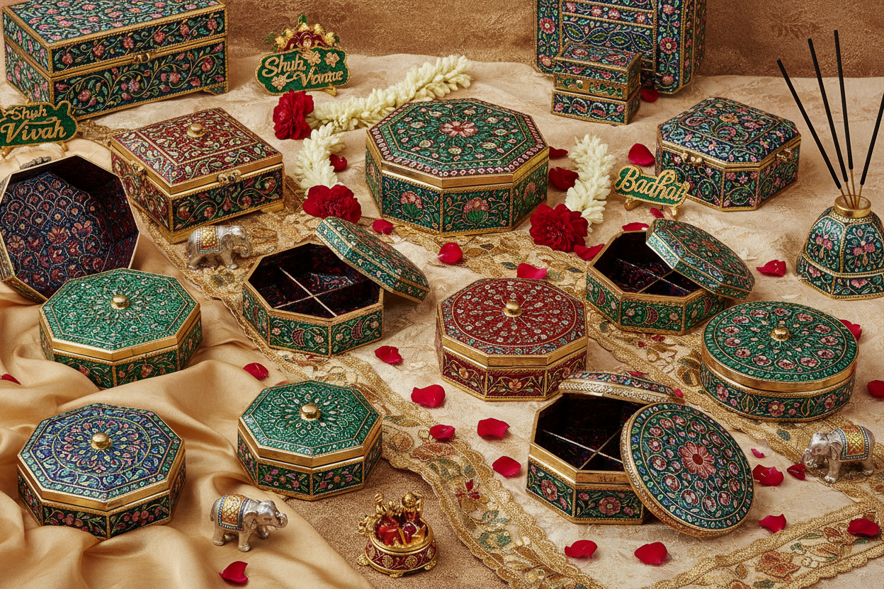 Meenakari Boxes as Traditional Return Gifts for Weddings, Housewarming and Baby Shower