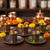 Printed Brass Dabara Set Return Gifts at TheReturnGifts.com: South Indian Tradition with a Colourful Twist