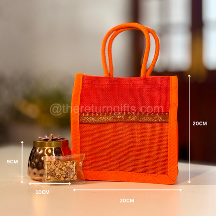 Decorative Cone + Peanut Chikki + Jute Bag