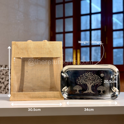 13/8inch Stainless Steel Plate with Transparent Jute Bag