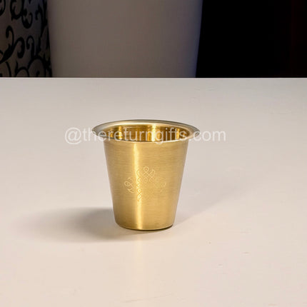 Set of 2 Brass Coffee Dabara's in Velvet Box | Premium Return Gift