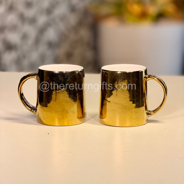 Gold Ceramic Cup Set | Elegant Tea & Coffee Cups for Gifting