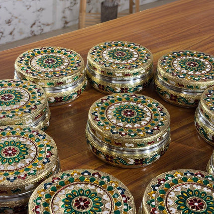 4 INCH MEENAKARI TIFFIN BOX (10 pieces)