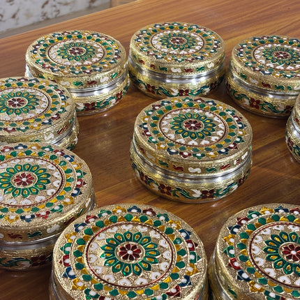 4 INCH MEENAKARI TIFFIN BOX (10 pieces)