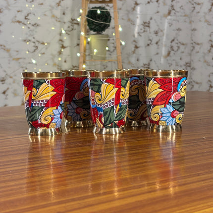 BRASS PRINTED GLASS (10 pieces)