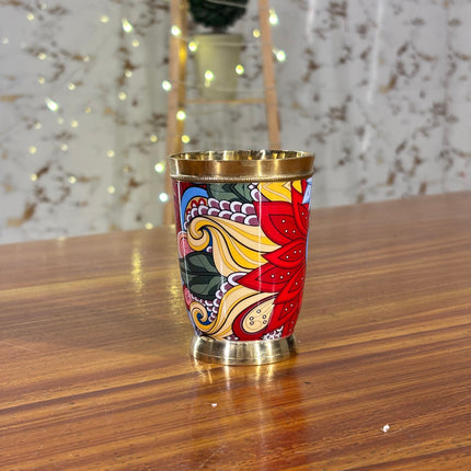 BRASS PRINTED GLASS (10 pieces)