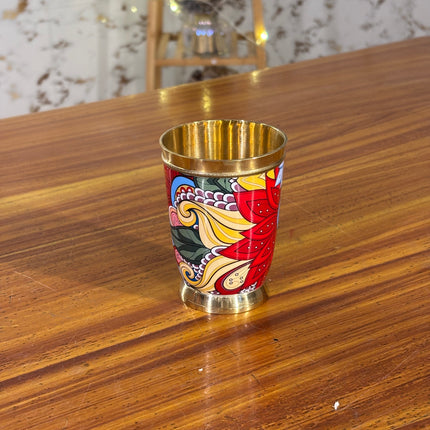BRASS PRINTED GLASS (10 pieces)