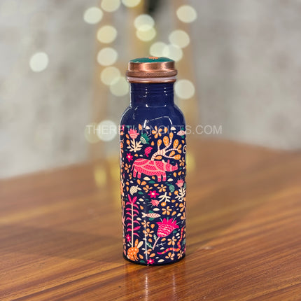 Printed Copper Bottle | TRG0139 | Pure Copper Water Bottle with Colorful Printed Meena Design Under ₹900 | Stylish Health‑Friendly Wedding, Corporate & Festive Return Gift