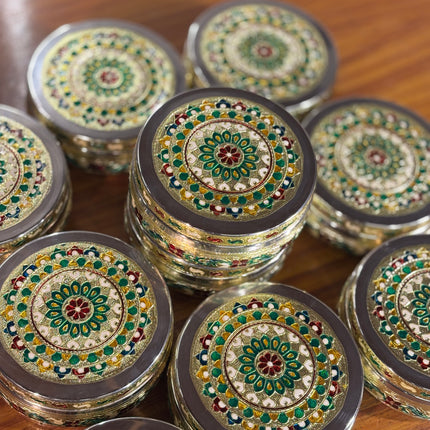 6 INCH MEENAKARI TIFFIN BOX(10 pieces)