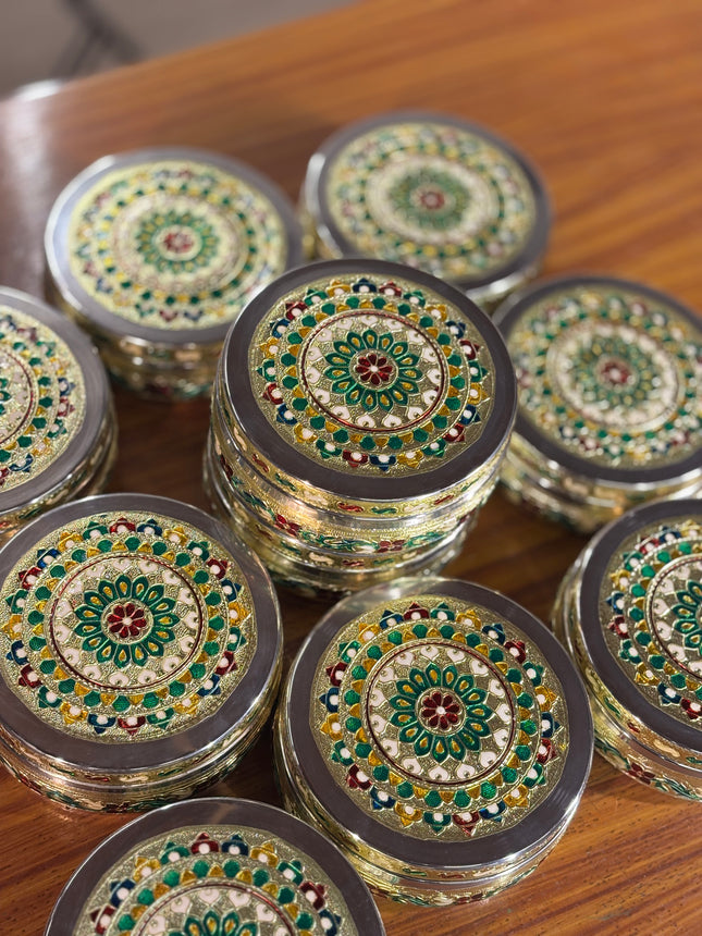 6 INCH MEENAKARI TIFFIN BOX(10 pieces)