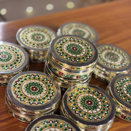 6 INCH MEENAKARI TIFFIN BOX(10 pieces)