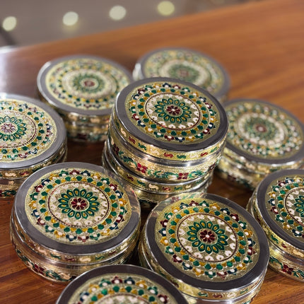 6 INCH MEENAKARI TIFFIN BOX(10 pieces)