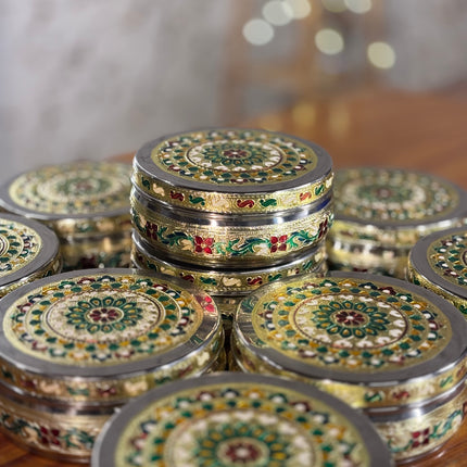 6 INCH MEENAKARI TIFFIN BOX(10 pieces)