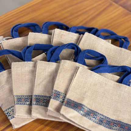 Blue Handle Jute Bag (10 pieces)