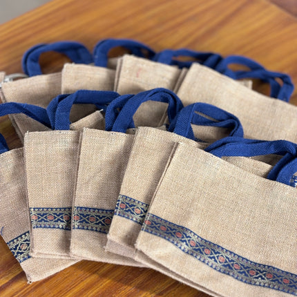 Blue Handle Jute Bag (10 pieces)