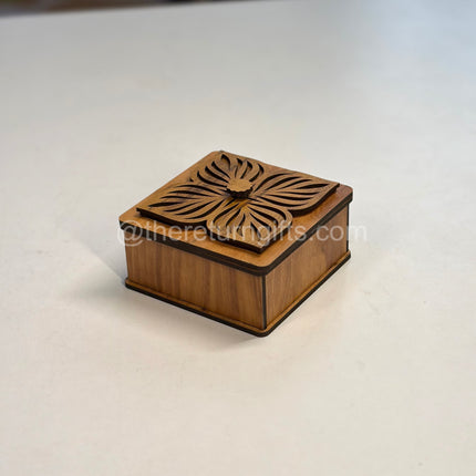 Wooden Decorative Box + Paper Bag with Chocolates