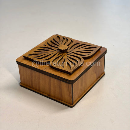 Wooden Decorative Box + Paper Bag with Chocolates