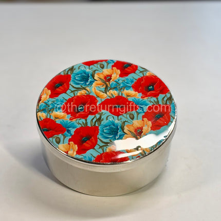 Printed Stainless Steel Tiffen Box + Kalamkari Jute Bag with Chocolate Pouch