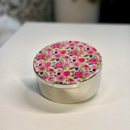 Printed Stainless Steel Tiffen Box + Kalamkari Jute Bag with Chocolate Pouch