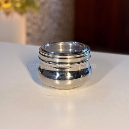 Stainless Steel Laddo Box + Jute Bag