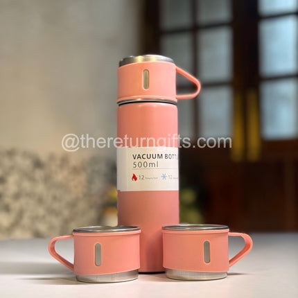 Thermo Flask Vaccum Flask Set, Stainless Steel - 500ml