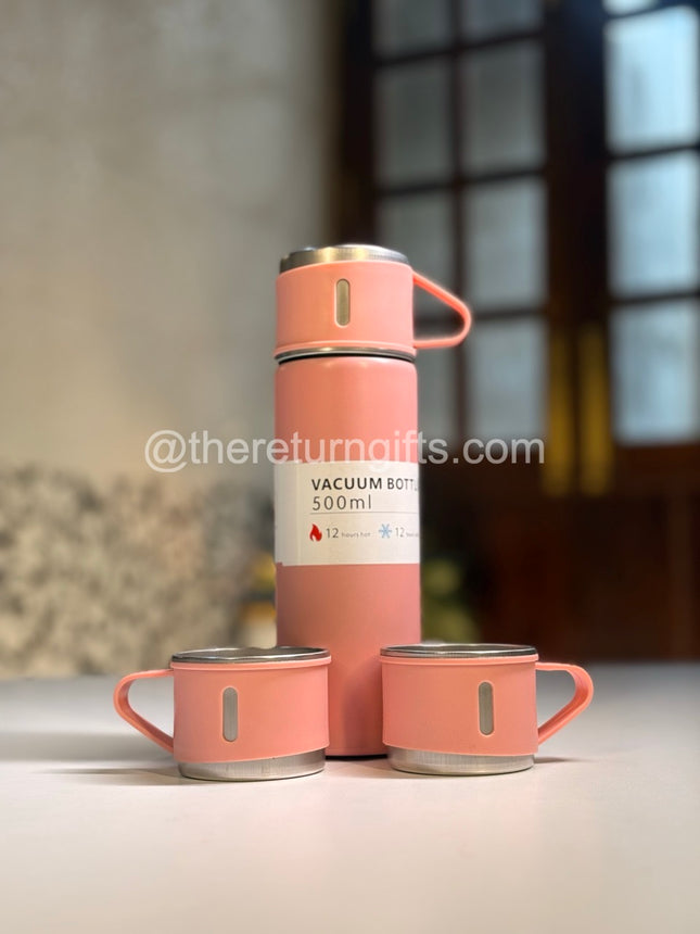 Thermo Flask Vaccum Flask Set, Stainless Steel - 500ml
