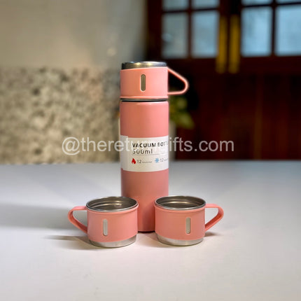 Thermo Flask Vaccum Flask Set, Stainless Steel - 500ml