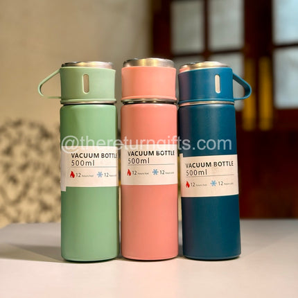 Thermo Flask Vaccum Flask Set, Stainless Steel - 500ml
