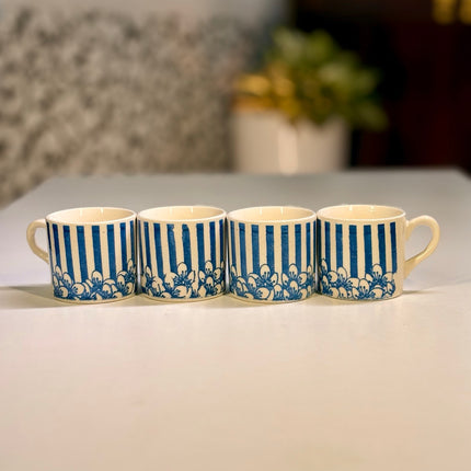 Ceramic Cup Set of four with Gold Bag