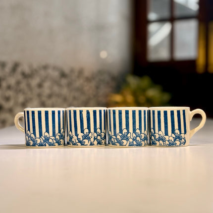 Ceramic Cup Set of four with Gold Bag