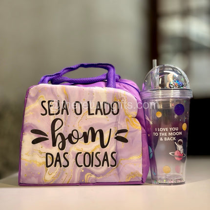 Insulated Lunch Bag with Sipper With Straw - 500ml