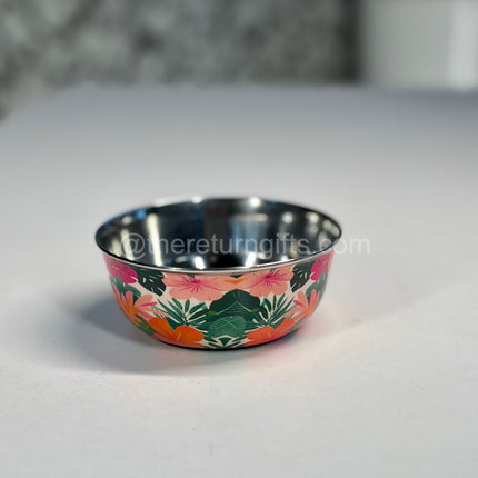 Printed Stainless Steel Bowl | TRG0070 | Floral Printed Steel Bowl Under ₹200 | Daily Use Snack Bowl & Budget Wedding Return Gift
