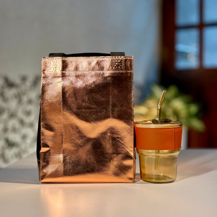 Slub Glass With Bronze Bag