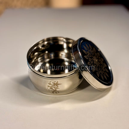 5inch Stainless Steel Boxwith kolam Jute Bag