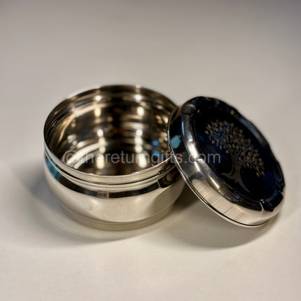 5inch Stainless Steel Box With Kolam Jute Bag