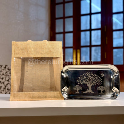 13/8inch Stainless Steel Plate with Transparent Jute Bag