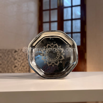 11inch Stainless Steel Plate With Transparent Jute Bag