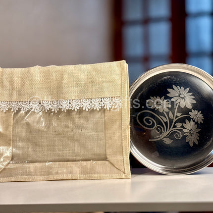 11inch Stainless Steel Plate with Transparent Jute Bag