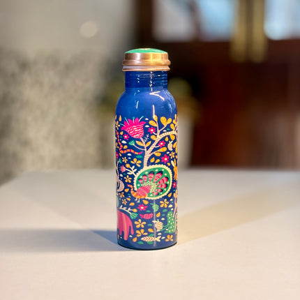 Printed Copper Bottle | TRG0139 | Pure Copper Water Bottle with Colorful Printed Meena Design Under ₹900 | Stylish Health‑Friendly Wedding, Corporate & Festive Return Gift